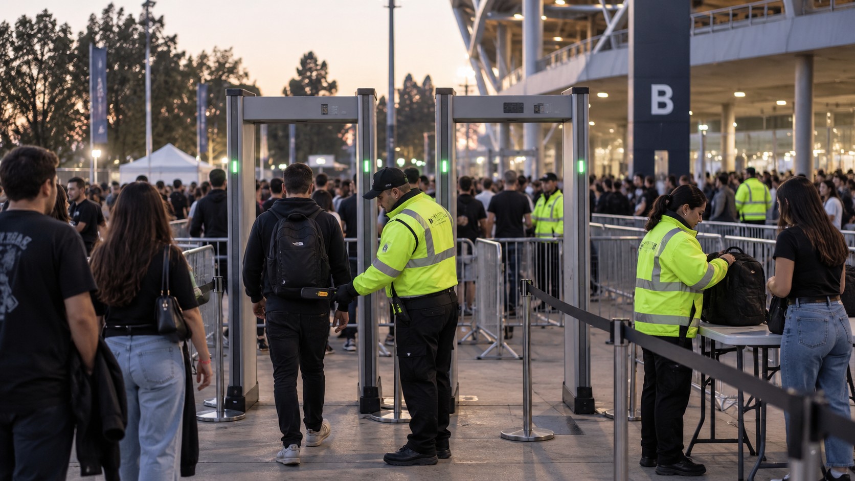 Seguridad en eventos masivos en Chile: controles de acceso, tecnología y detección de metales